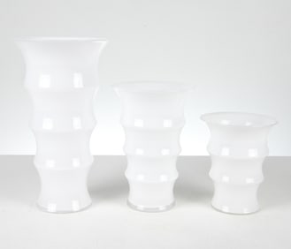 SCANDINAVIAN ART GLASS VASE GROUPING 20TH C.