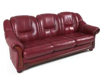 MID-CENTURY SCANDINAVIAN LEATHER SOFA C. 1970S