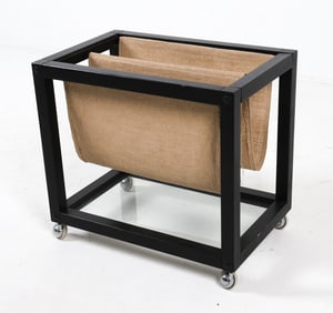 DANISH CANVAS ROLLING MAGAZINE HOLDER C. 1970S