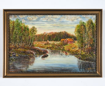 IMPRESSIONIST LANDSCAPE PAINTING O/C 20TH C.