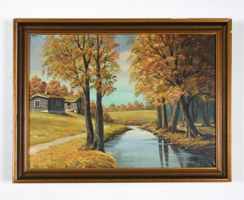 20TH C. DANISH LANDSCAPE O/C PAINTING