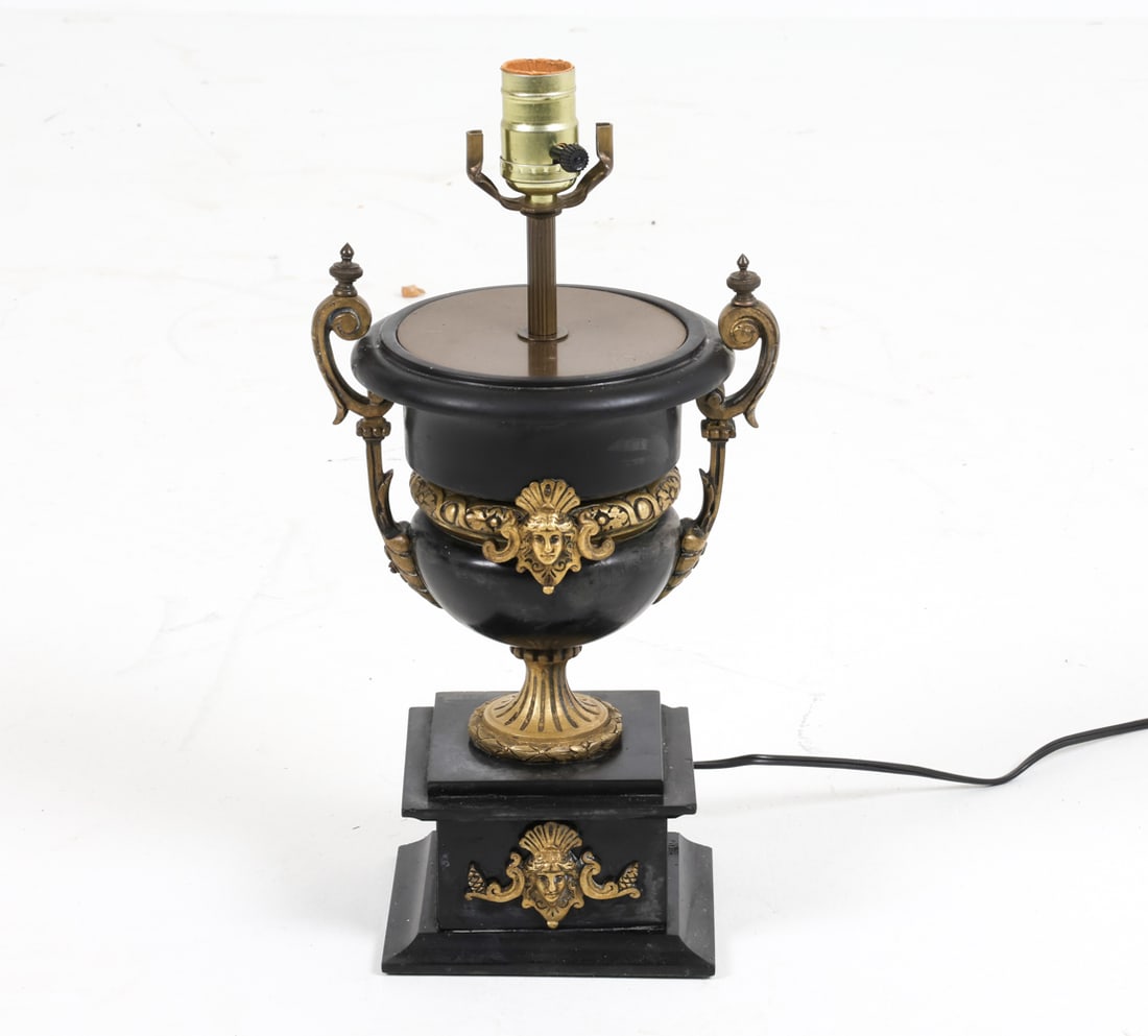 FRENCH BRASS & SLATE URN TABLE LAMP (1 of 13)
