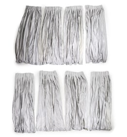 8 SILVER TONE CURTAINS DRAPERY GROUPING