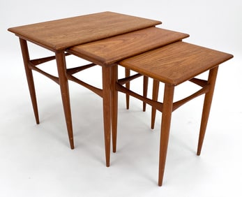 DANISH TEAK NESTING TABLES C. 1960S