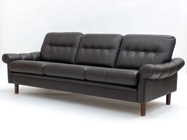 MID-CENTURY DANISH TUFTED LEATHER SOFA