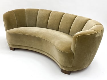 ATTR. VIGGO BOESEN DANISH MOHAIR BANANA SOFA