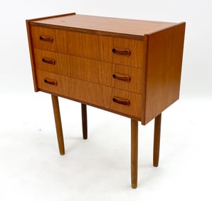 DANISH TEAK NIGHTSTAND CHEST OF DRAWERS C. 1960S