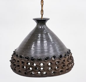 DANISH STUDIO CERAMIC PENDANT LIGHT C. 1970S