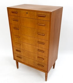 DANISH TEAK TALL CHEST OF DRAWERS C. 1960S