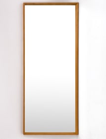 MID-CENTURY DANISH OAK WALL MIRROR C. 1970S