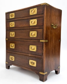 ENGLISH MAHOGANY CAMPAIGN CHEST OF DRAWERS