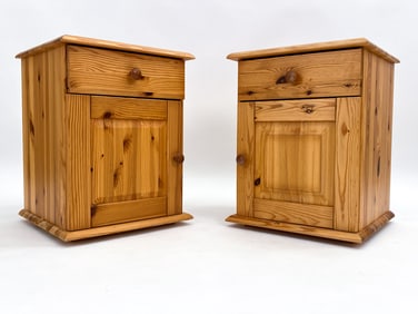PAIR OF SWEDISH PINE NIGHTSTANDS C. 1970S
