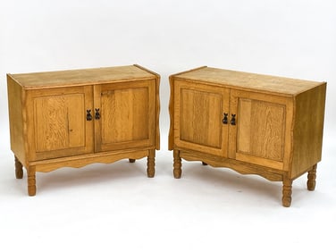 PAIR OF HENNING KJAERNULF STYLE OAK CABINETS
