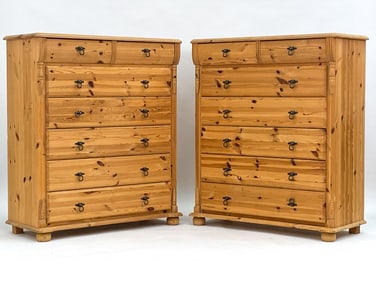 PAIR OF MID-CENTURY SCANDINAVIAN PINE CHESTS