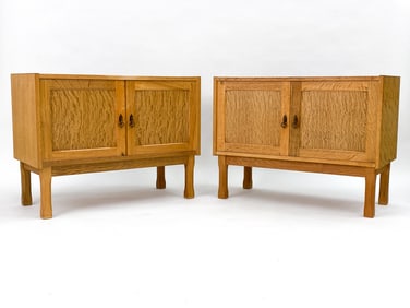 PAIR HENNING KJAERNULF STYLE DANISH OAK CABINETS