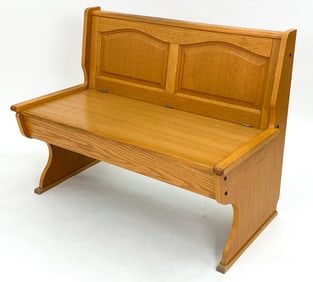 EKA WEST GERMAN OAK CHURCH BENCH C. 1970S
