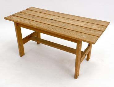 SWEDISH PINE SLAT BENCH C. 1970S