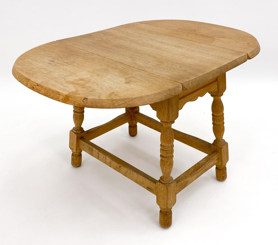 DANISH OAK DROP LEAF SIDE TABLE C. 1970S (1 of 15)