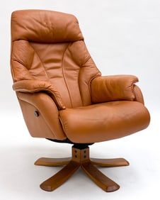 SODERBERG SWEDISH LEATHER LOUNGE CHAIR