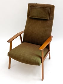 DANISH TEAK & WOOL LOUNGE CHAIR C. 1960S