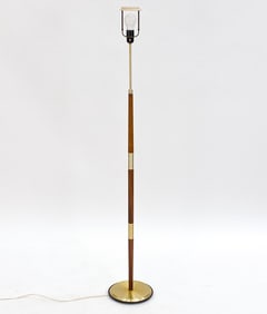 DANISH ROSEWOOD & BRASS FLOOR LAMP C. 1960S