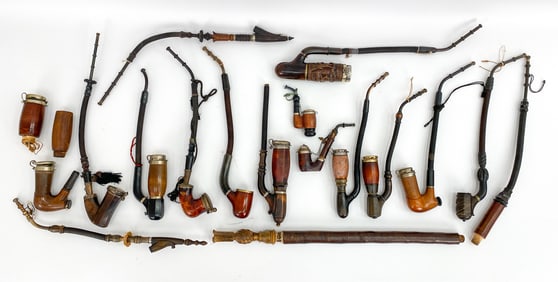 VINTAGE TOBACCO SMOKING PIPES GROUPING