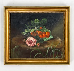 VINTAGE DANISH STILL LIFE PAINTING O/C