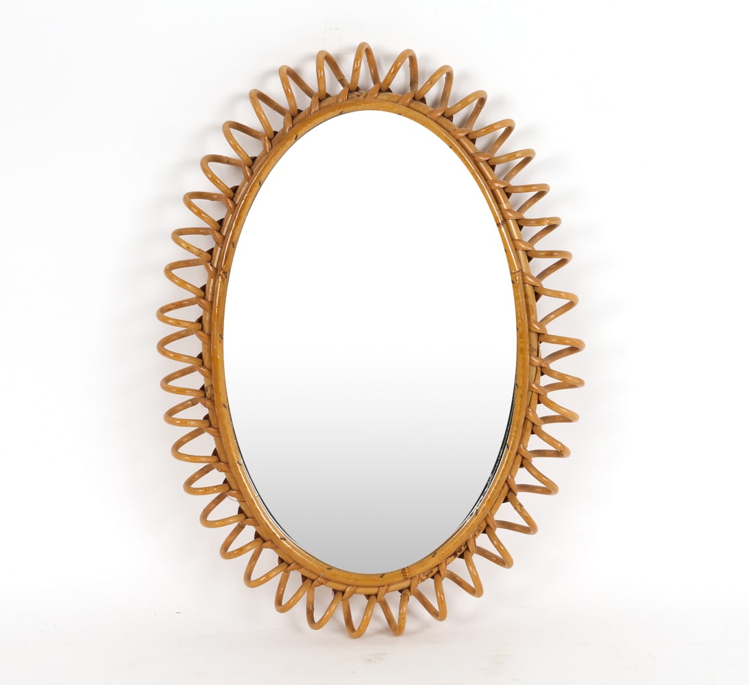 ATTR. FRANCO ALBINI RATTAN MIRROR (1 of 7)
