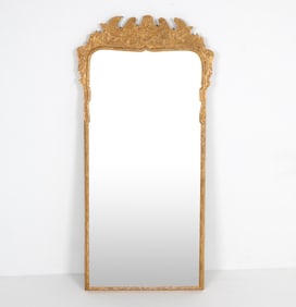 18TH C. GEORGE II GILT CARVED LARGE MIRROR
