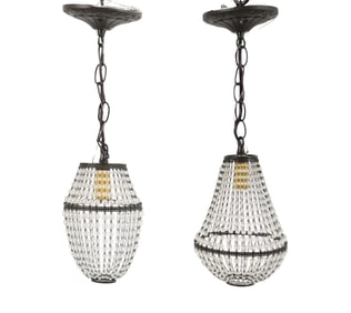 (2) BEADED CHANDELIERS