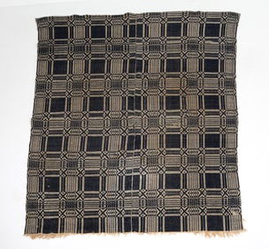 ANTIQUE 19TH C. JACQUARD COVERLET