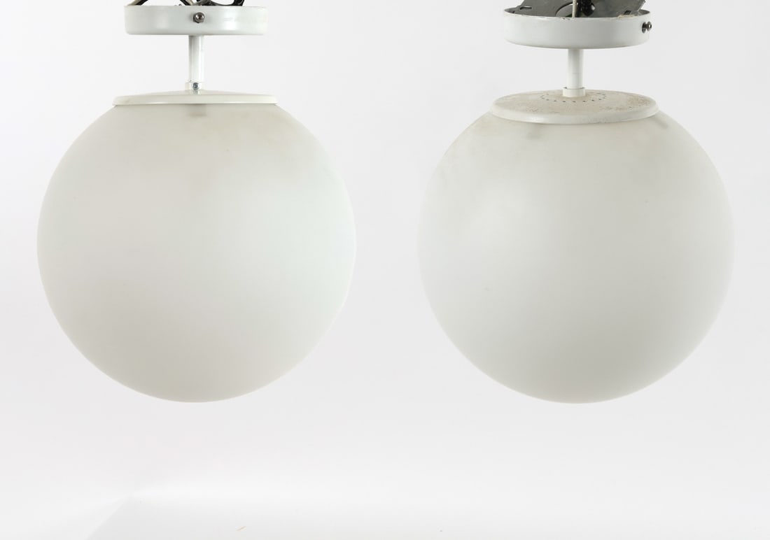 PAIR OF VINTAGE GLOBE PENDANT LIGHTS (1 of 15)
