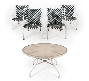 VINTAGE BROWN JORDAN PATIO TABLE & (4) CHAIRS