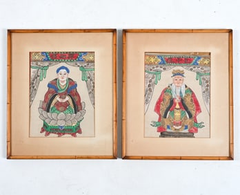 PAIR CHINESE ANCESTOR PORTRAITS