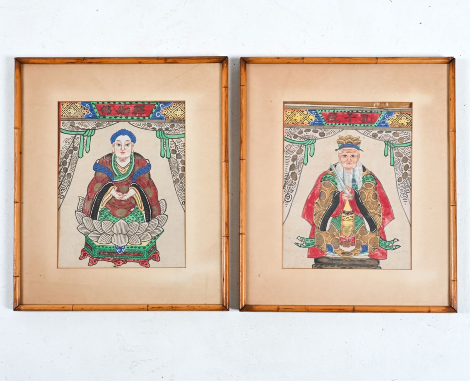 PAIR CHINESE ANCESTOR PORTRAITS (1 of 8)