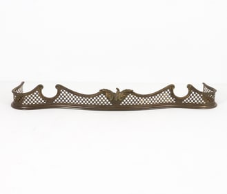ANTIQUE SERPENTINE PIERCED BRASS FIRE FENDER