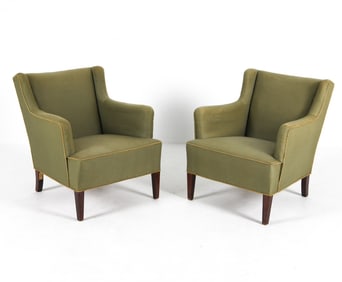 PAIR DANISH LOUNGE CHAIRS C. 1950S