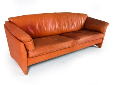MOGEN HANSEN STYLE DANISH LEATHER SOFA C. 1960S