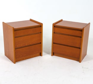PAIR OF DANISH TEAK NIGHTSTAND CHESTS C. 1970S