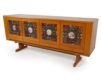 GANGSO MOBLER DANISH TEAK & OX ART TILE SIDEBOARD