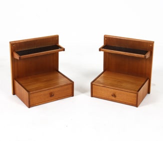 PAIR DANISH TEAK FLOATING NIGHTSTANDS C. 1960S