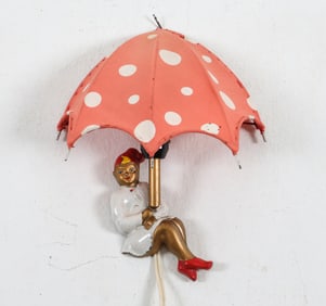 MID-CENTURY DANISH BRASS FIGURAL WALL SCONCE