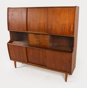POUL M. JESSEN DANISH TEAK HIGHBOARD CABINET