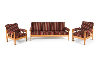 KJAERNULF STYLE DANISH OAK SOFA SUITE C. 1970S