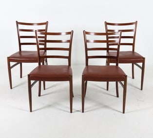 (4) DANISH ROSEWOOD & LEATHER DINING CHAIRS 1960S
