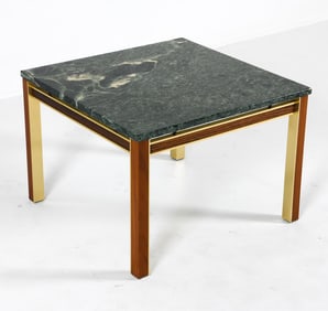 BENDIXEN DANISH TEAK ROSEWOOD MARBLE COFFEE TABLE