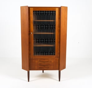 MID-CENTURY DANISH TEAK CORNER CABINET C 1960S