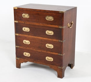 CAMPAIGN STYLE MAHOGANY CHEST C. 1960S