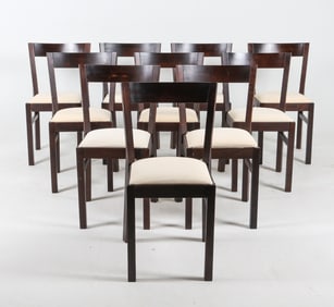 (10) SCANDINAVIAN BEECH & WOOL DINING CHAIRS