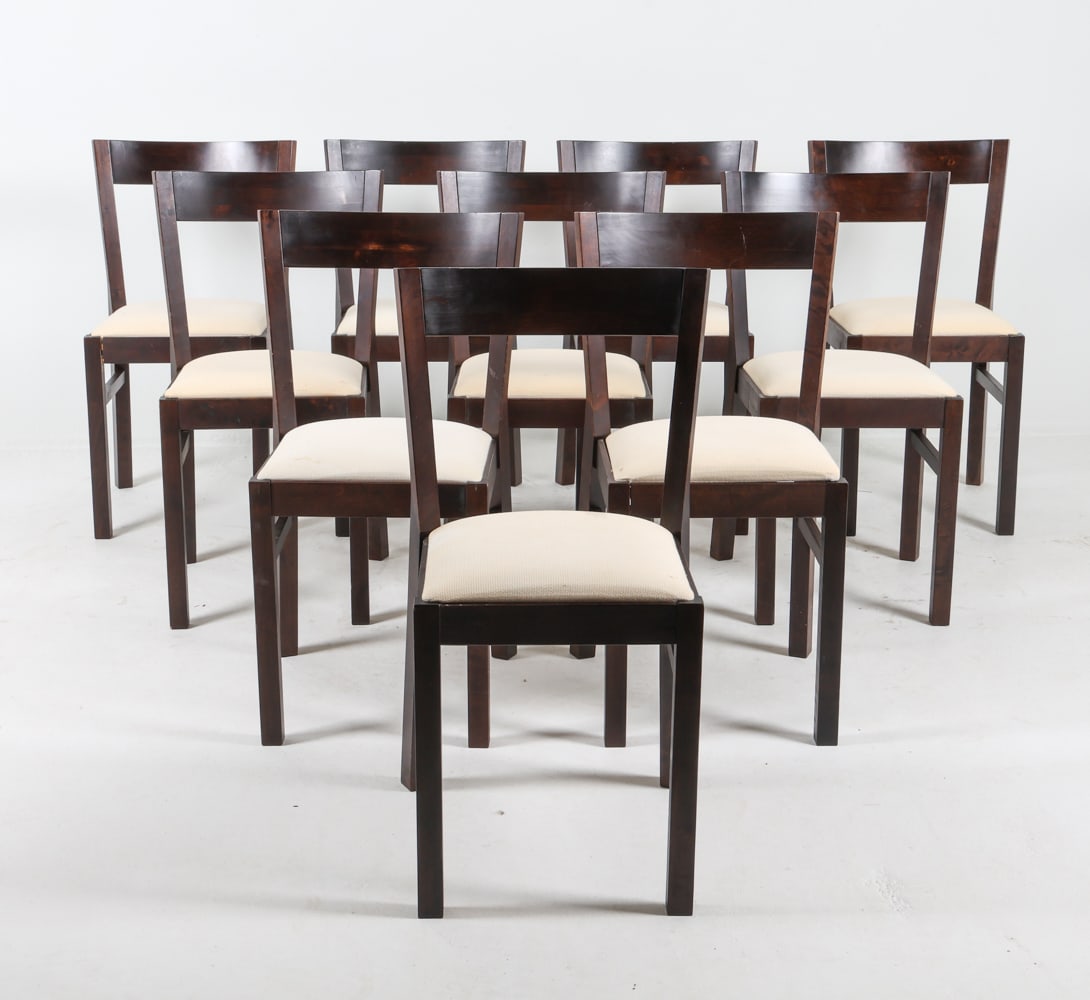 (10) SCANDINAVIAN BEECH & WOOL DINING CHAIRS (1 of 14)